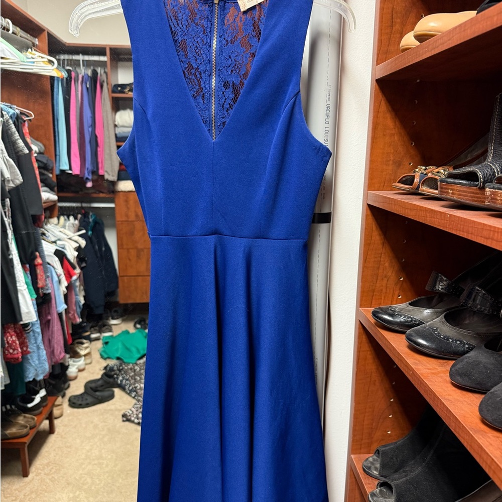 Altar'd State Blue Fit and Flare Cocktail Dress